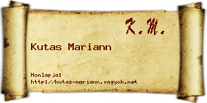 Kutas Mariann névjegykártya