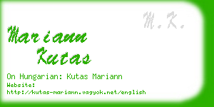 mariann kutas business card